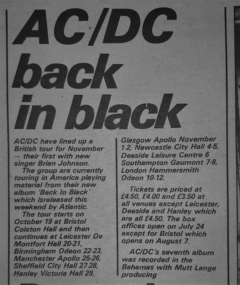 SoundsClips's tweet image. News in Sounds of AC/DC's British Tour with new singer Brian Johnson in Sounds 26th, July 1980.
@acdc
@BrianJohnson