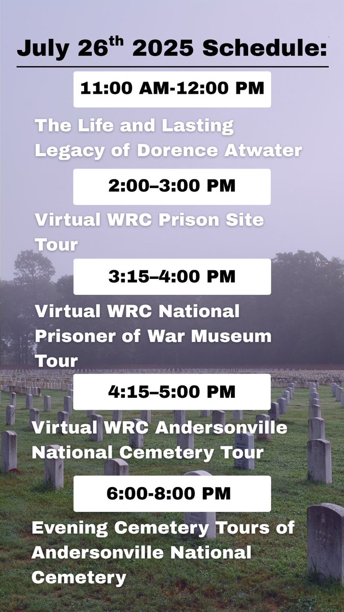 Join us for today’s online and in person events! 

#Andersonville #Events #NPS #CivilWar #WRC