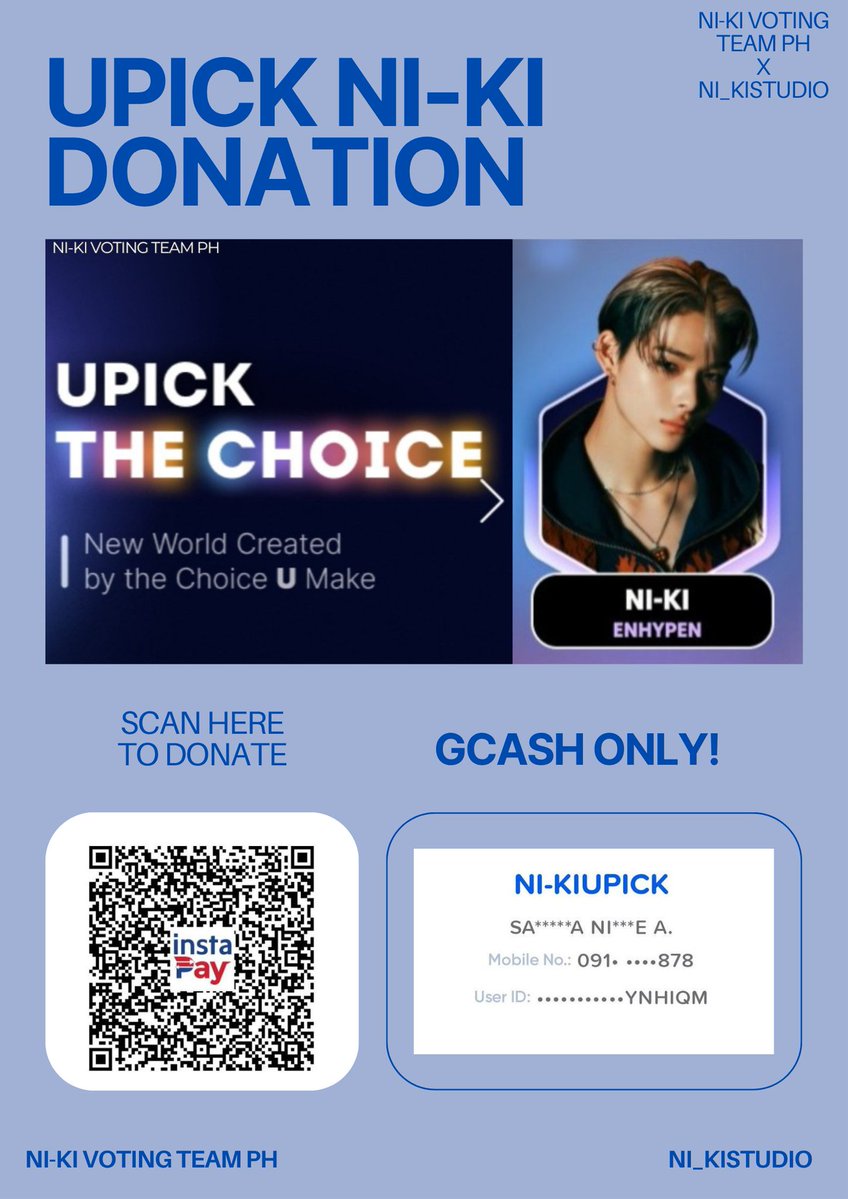 nikrangvotes's tweet image. A WIN FOR NI-KI 🙌
Engenes and Nikrangdans,to secure Ni-ki's win on UPICK THE CHOICE category in Upick.A collaboration with @NI_KISTUDIO we are opening a donation drive, any amount is a big help 🙏
🏆 4 amazing ads and +1 special badge
🔎docs.google.com/spreadsheets/d…
#NI_KI #니키