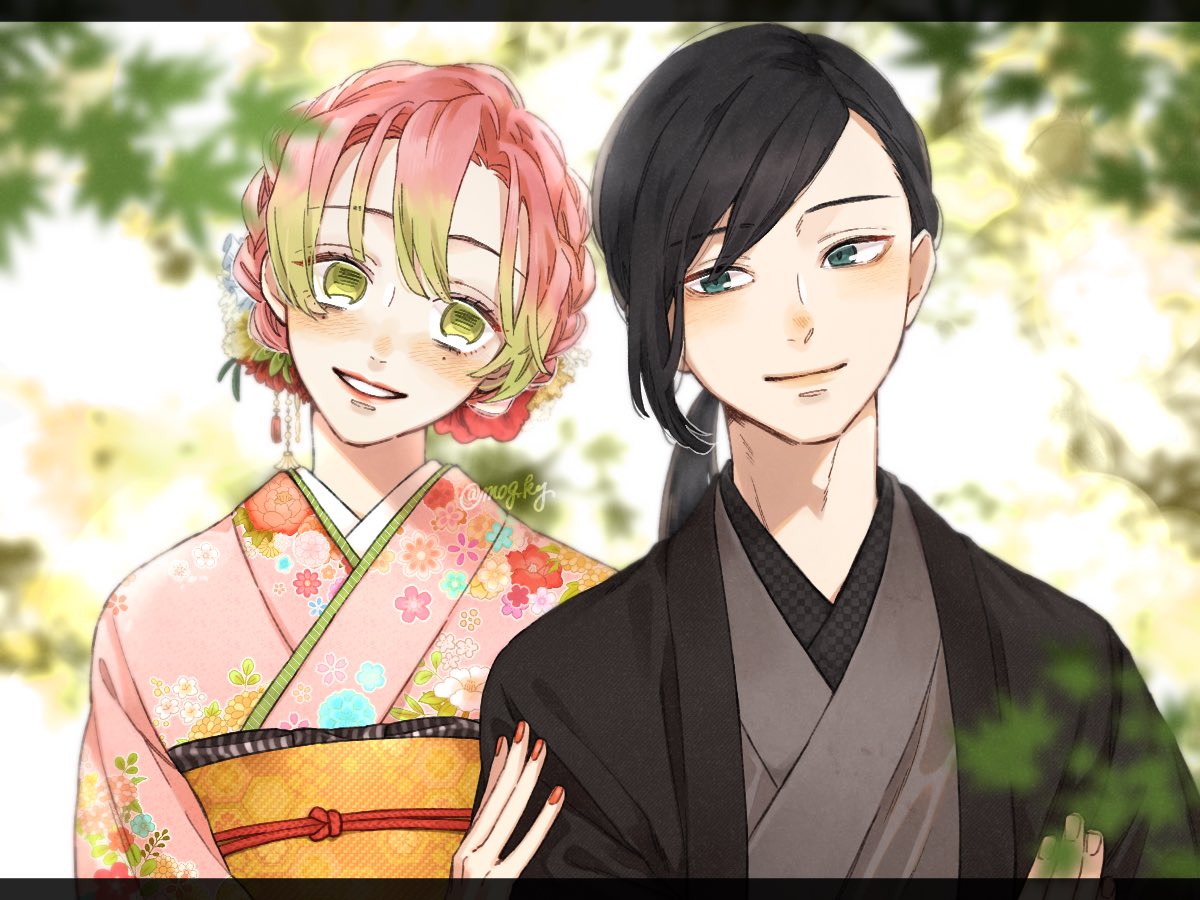 mog_ky's tweet image. 【再掲】もう4〜5年も前に描いたおばみつたち🐍🍡