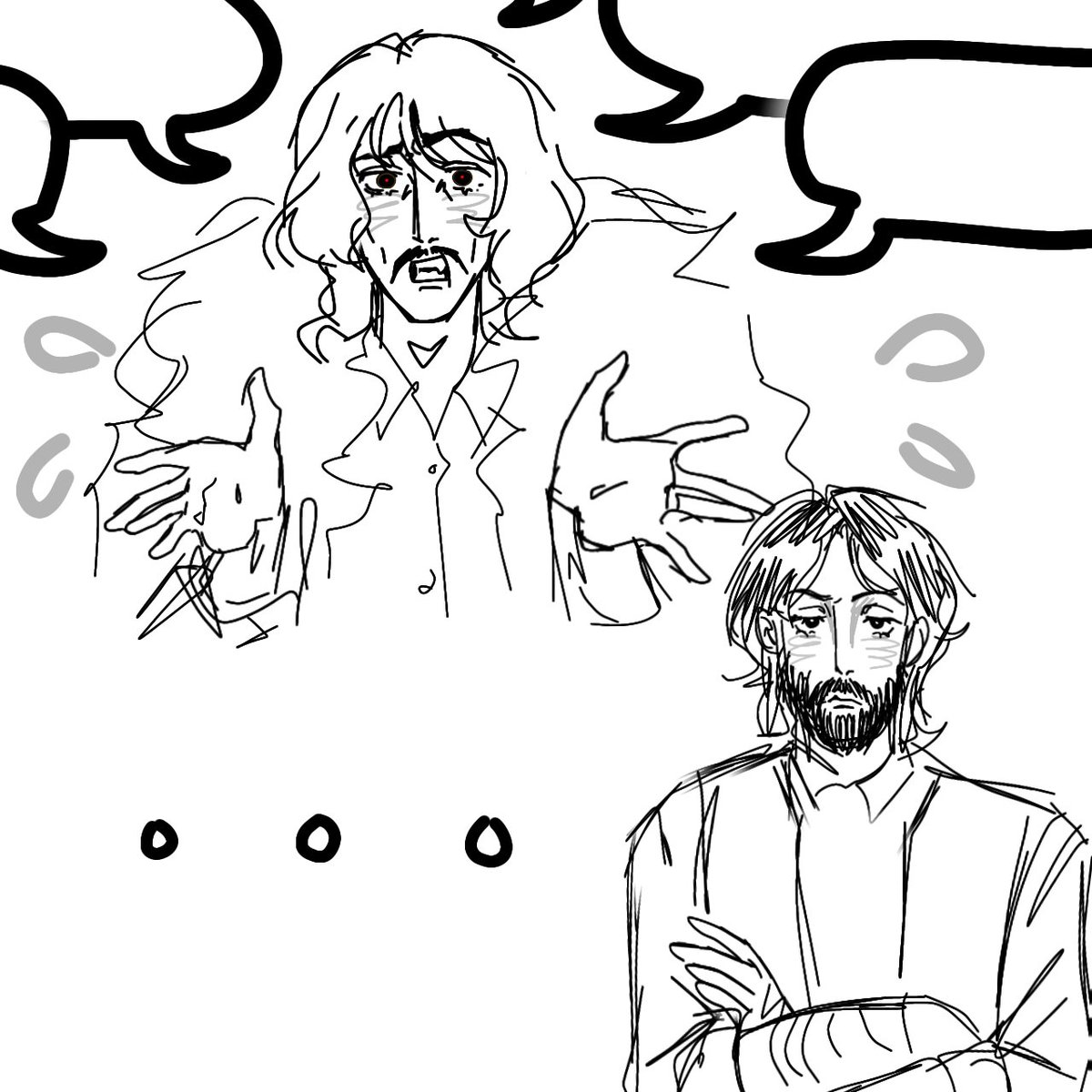 sudzuo's tweet image. Lil guy in George's arms on second pic looks like John, but no it's me #mcharrison #georgeharrison #thebeatles