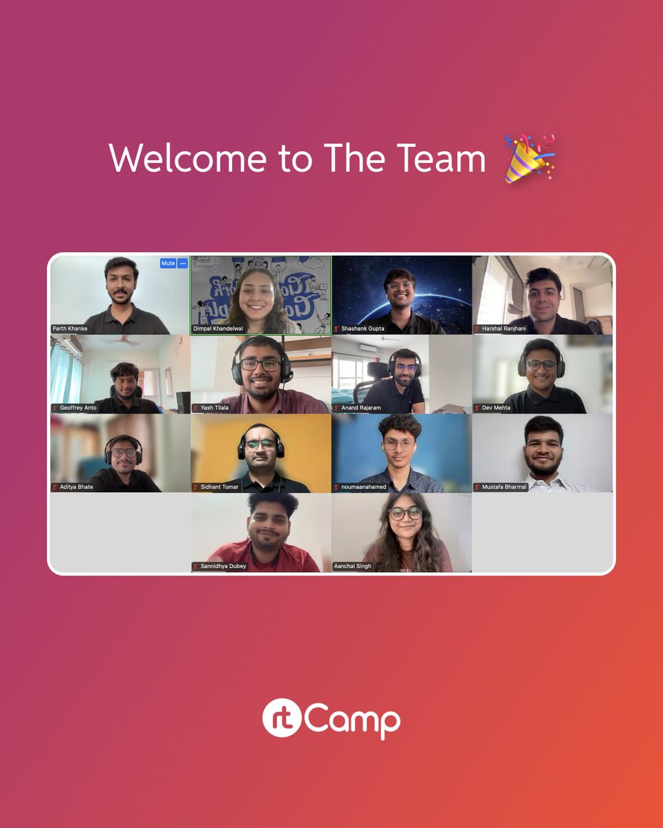 rtCamp's tweet image. Warm welcome to 11 new engineers starting their journey at rtCamp 🎉