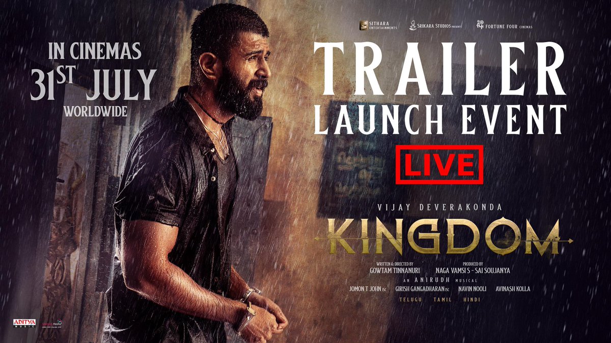 venupro's tweet image. Kingdom Trailer Launch Event LIVE | Vijay Deverakonda, SatyaDev, Bhagyas... youtube.com/live/ogjoF9uxu… via @YouTube