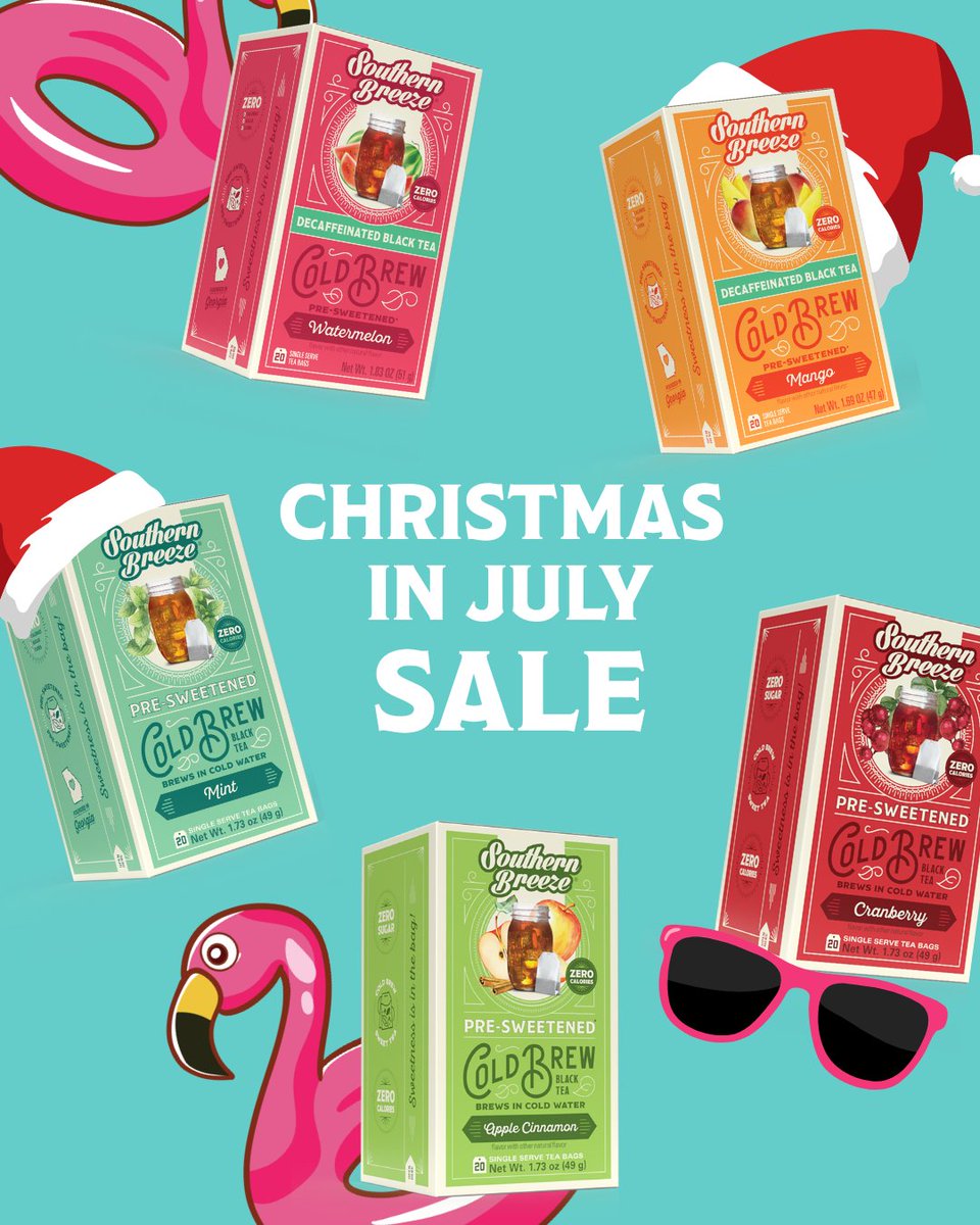 Today is the last day to save 15% on select Southern Breeze Cold Brew flavors, only on our website with special code XMASJULY15 at checkout!  Save on:
- Apple Cinnamon
- Cranberry
- Mint
- Decaf Mango
- Decaf Watermelon
southernbreezesweettea.com/discount/XMASJ…

Sale ends 7/26/25 at 11:59pm EST.