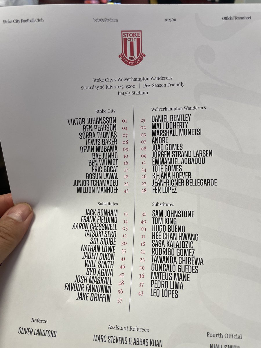 NathanJudah's tweet image. Today’s teams #wwfc
