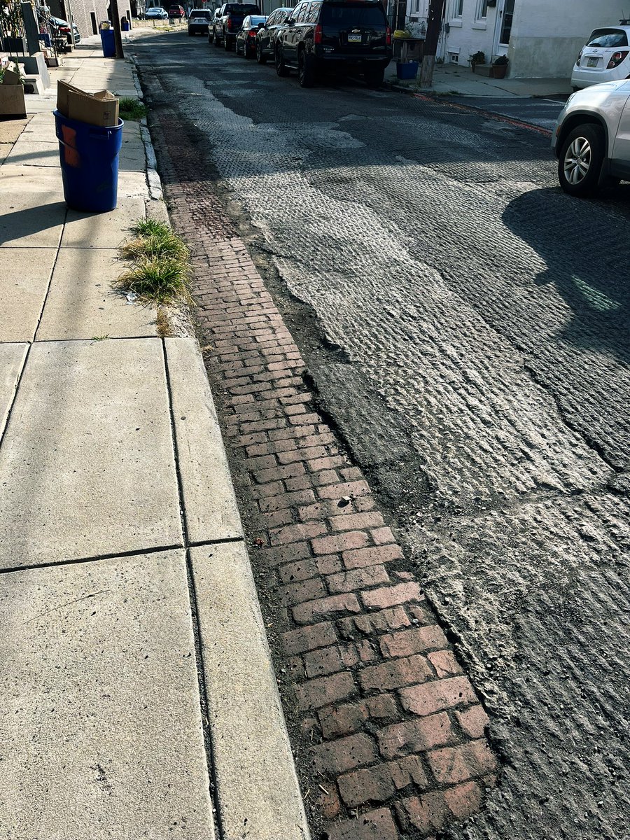 They’re ripping up some of Belgrade street here in Fishtown and it’s exposed some brickwork along the road that I thought was interesting. I wonder how long they’ve been there
