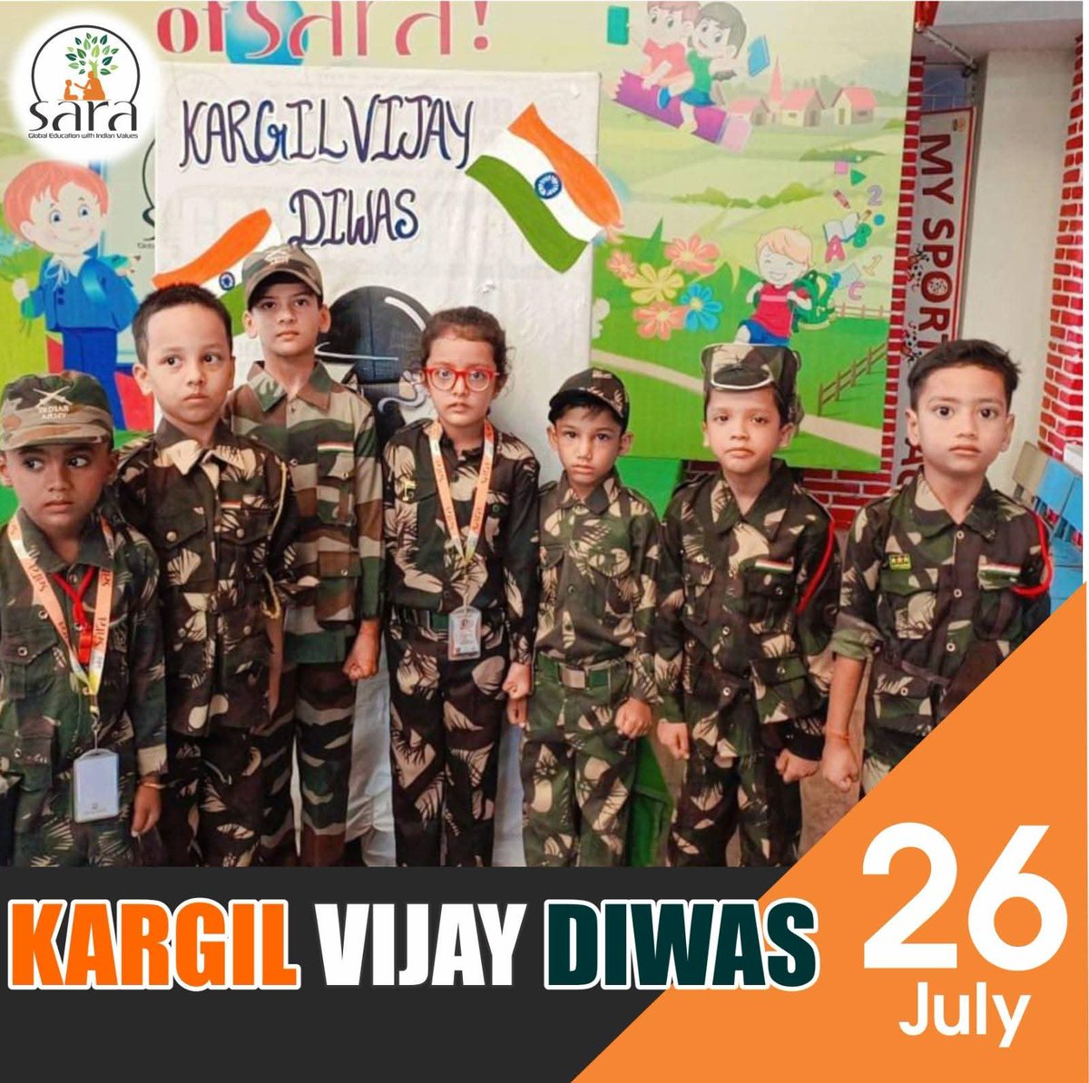 🇮🇳 Kargil Vijay Diwas at SARA
They climbed for us — we remember with pride.
At Sant Atulanand Residential Academy, students paid heartfelt tribute through silence, stories, and soulful salutes.
Because at SARA, patriotism is lived every day.

#KargilVijayDiwas2025