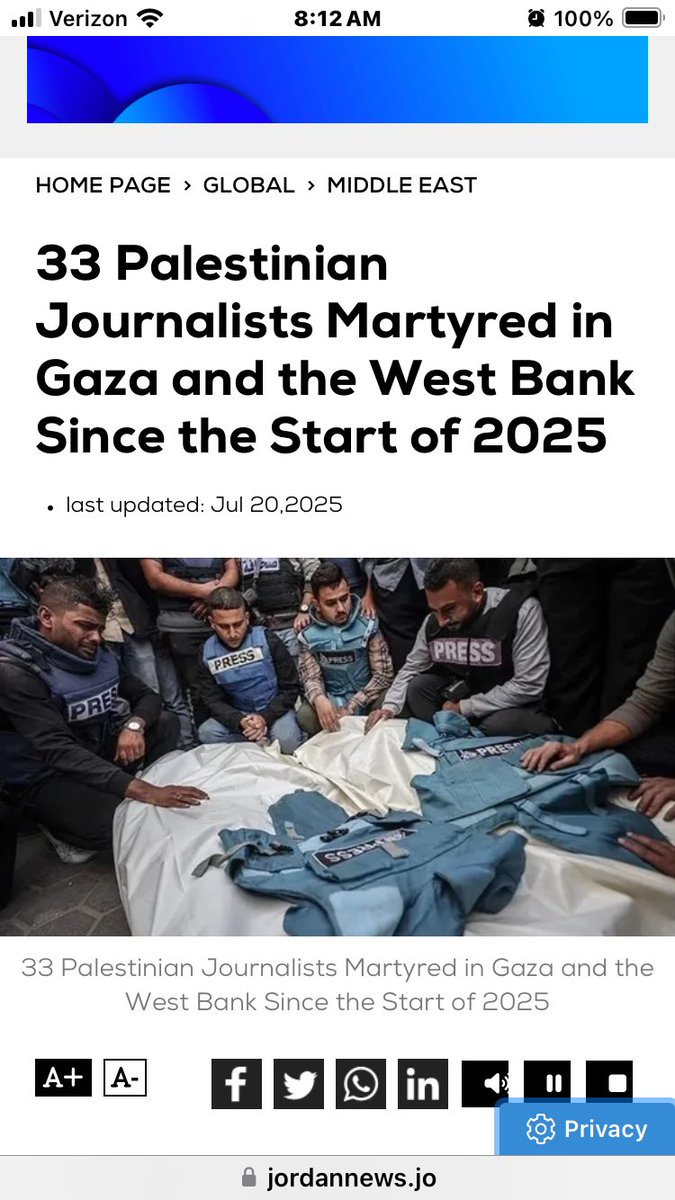 ScottyWtfFr's tweet image. 33 Palestinian journalists ☠️
jordannews.jo/Section-20/Mid…