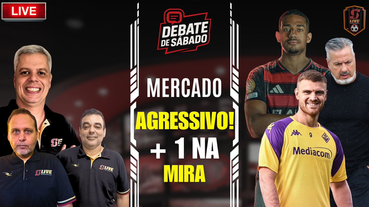 s1_live's tweet image. 🚨 ATENÇÃO! ÀS 11H TEM O DEBATE DE SÁBADO (26) COM Allan Abi Madi (@AllanMadi) / André Rocha (@anunesrocha) e Bernardo Ramos (@Bernardoramosal)!
Discussões e opiniões de peso!
⚡ Destaques:
🚨 MERCADO AGRESSIVO DO FLA
👉 MAIS REFORÇOS? ATACANTE NA MIRA
👉 CHEGADA DE EMERSON…