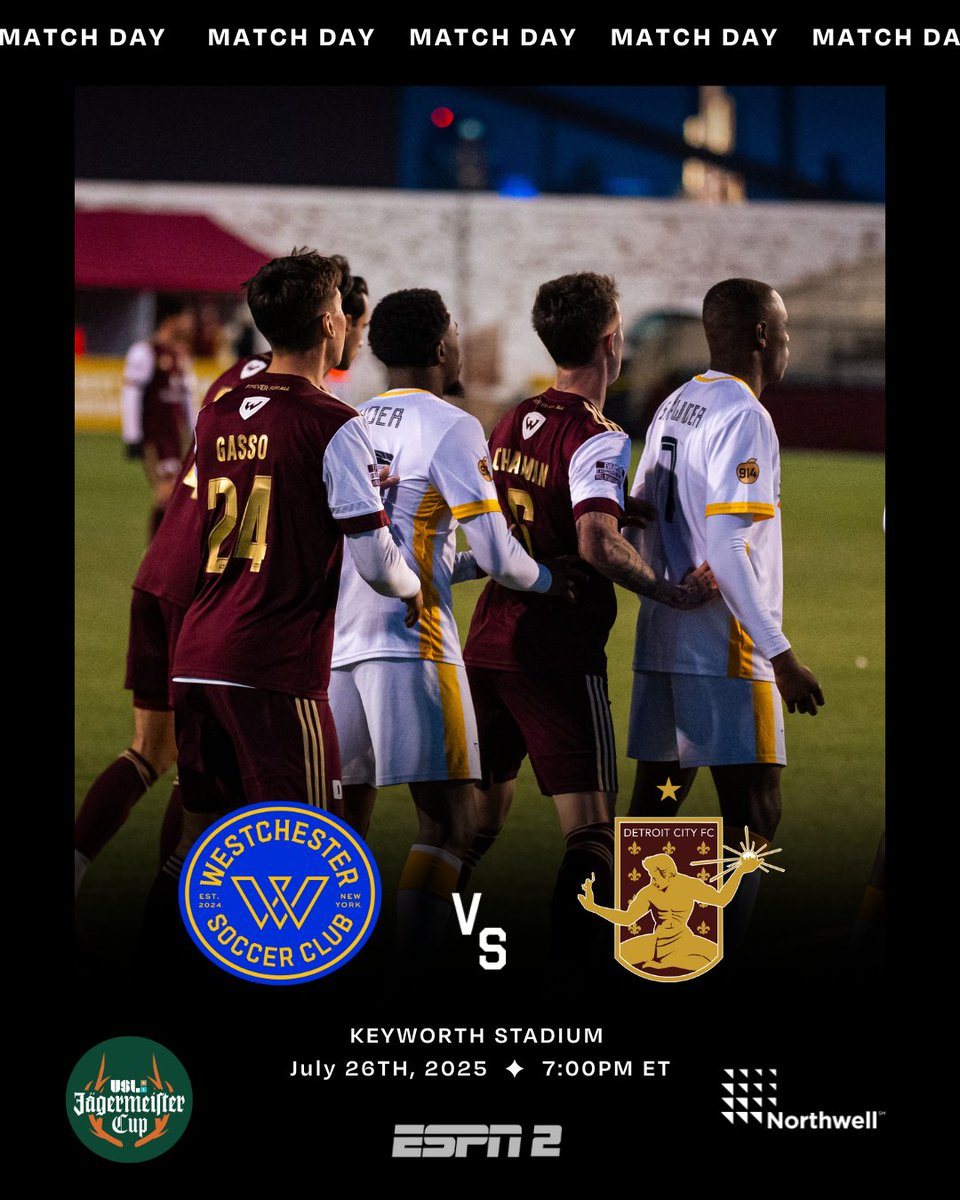 Jagermeister cup match 4

🆚 Detroit city FC
⏰ 7pm
📍KeyWorth Stadium 
📺 ESPN 2