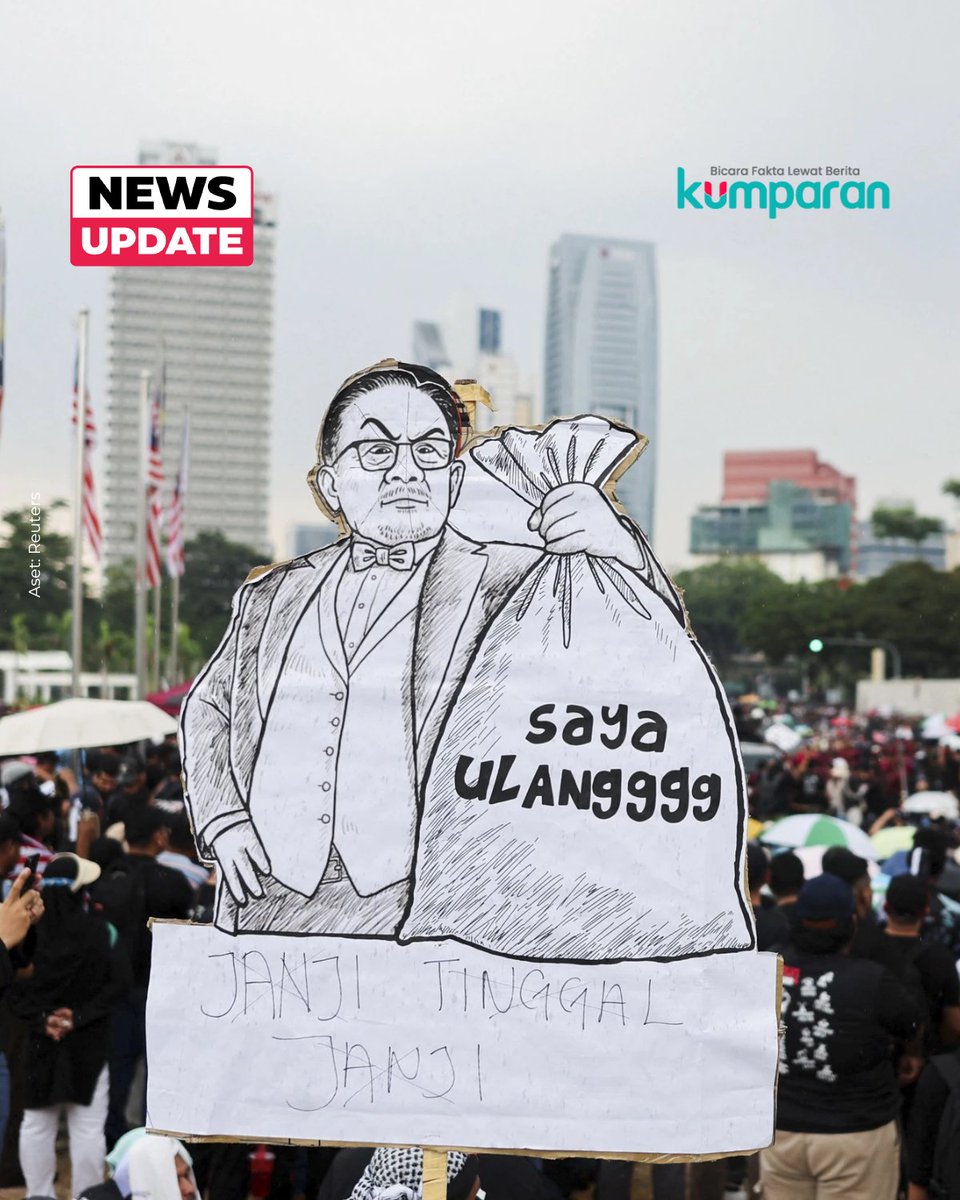 kumparan's tweet image. Puluhan ribu warga Malaysia turun ke jalan di Kuala Lumpur pada Sabtu (26/7), menuntut Perdana Menteri Anwar Ibrahim mundur dari jabatannya.
#newsupdate #update #news #carousel kum.pr/y7730l2vxo