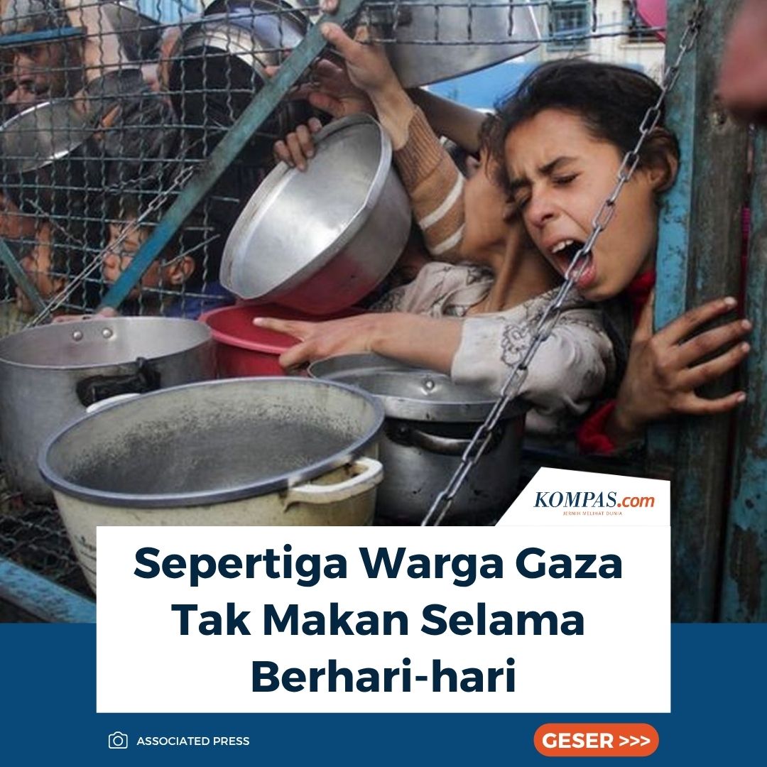 kompascom's tweet image. Sepertiga Warga Gaza Tak Makan Selama Berhari-hari
Baca di kompas.com/global/read/20…