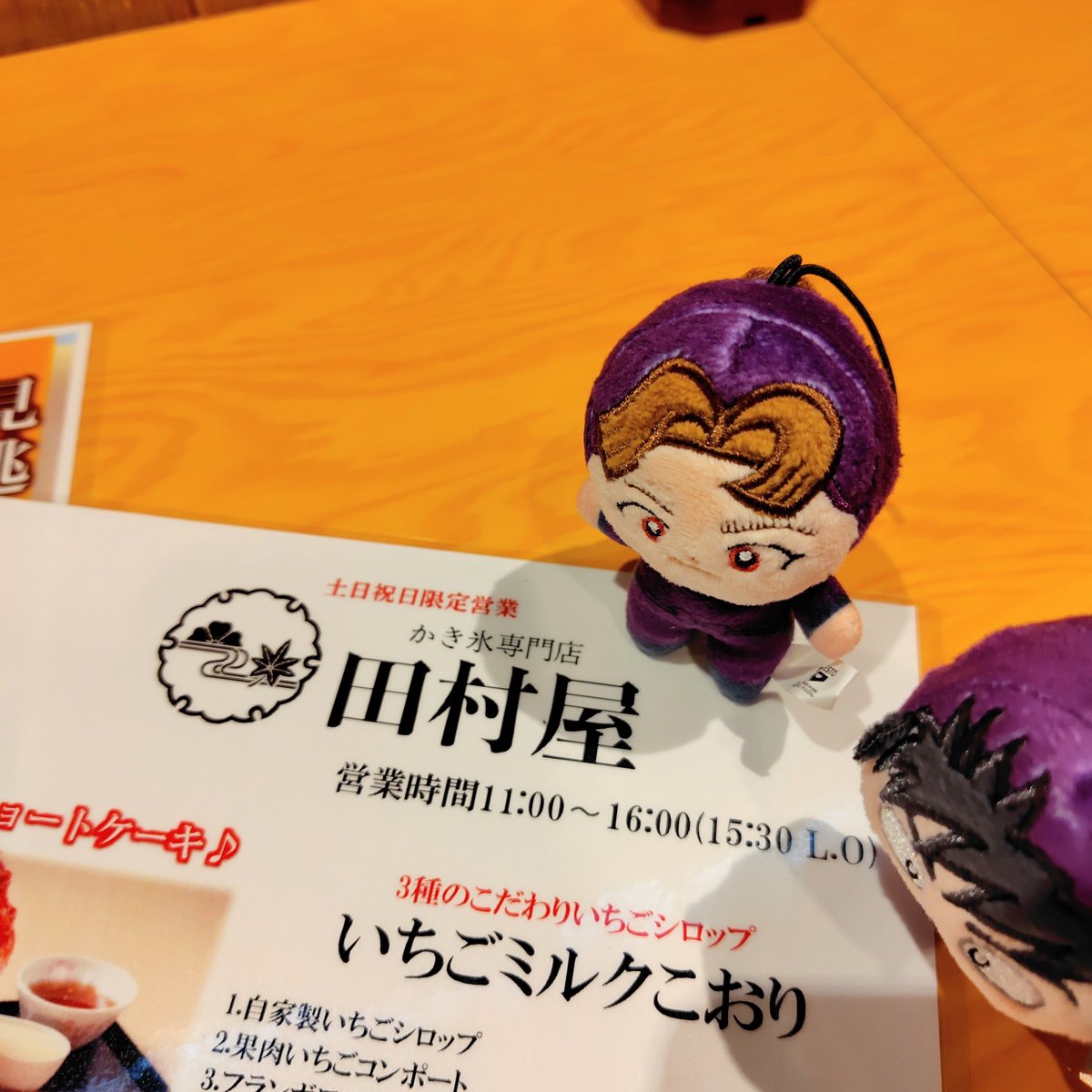 misoshiru_okome's tweet image. 良い名前のかき氷屋さんに行った✌ほわしゅも大喜び
しかしほわしゅ、上から見るとおしり探偵すぎないか？？？