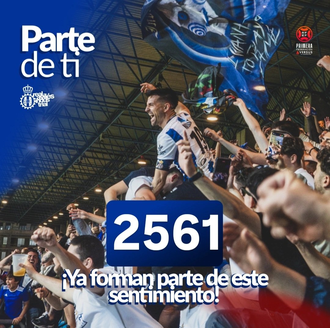 RealAvilesInd's tweet image. 🎫 𝑷𝒂𝒓𝒕𝒆 𝒅𝒆 𝒕𝒊 | ¡¡Seguimos sumando cada día y 𝘆𝗮 𝘀𝗼𝗺𝗼𝘀 2️⃣5️⃣6️⃣1️⃣ 𝗮𝗯𝗼𝗻𝗮𝗱𝗼𝘀!! 💙
😏 ...Y falta más de un mes para el inicio de la competición... ¡Vívelo con nosotros! 🤝
ℹ️ Info: realavilesindustrial1903.com/abonado-25-26/
#Partedeti
#RealAvilésIndustrial 🔵⚪🔴