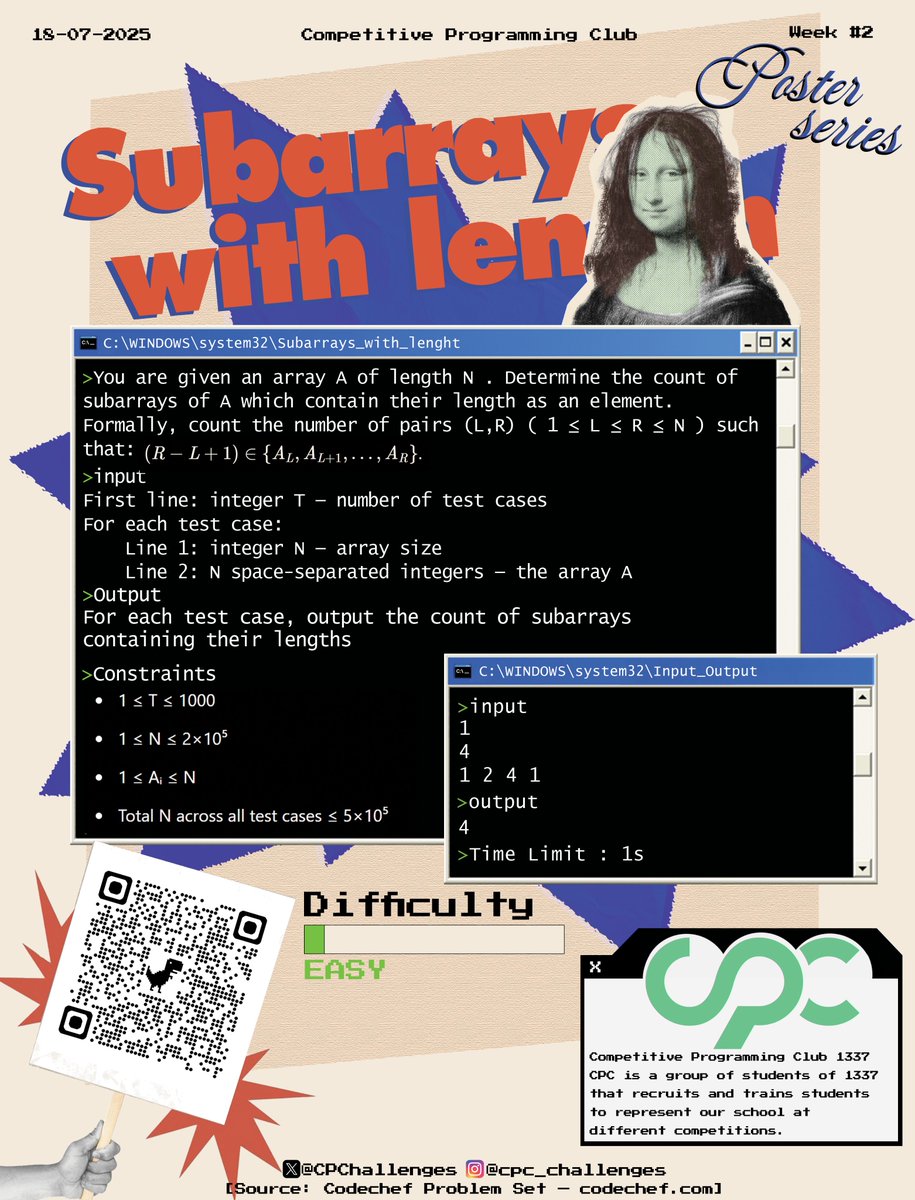 First problem of #Week_2 , scan the online judge's QR code and solve it ! 🏆