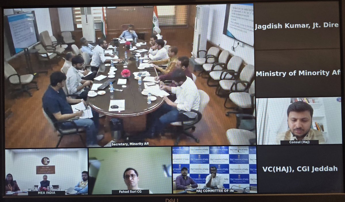 IndianEmbRiyadh's tweet image. Secretary, Ministry of Minority Affairs @MOMAIndia Dr. Chandra Shekhar Kumar took a review meeting for the preparations for Haj 2026 on July 25. 
Ambassador Dr Suhel Khan, Consul General @CGIJeddah Shri Fahad Suri, CEO Haj Committee of India @haj_committee and senior officials…