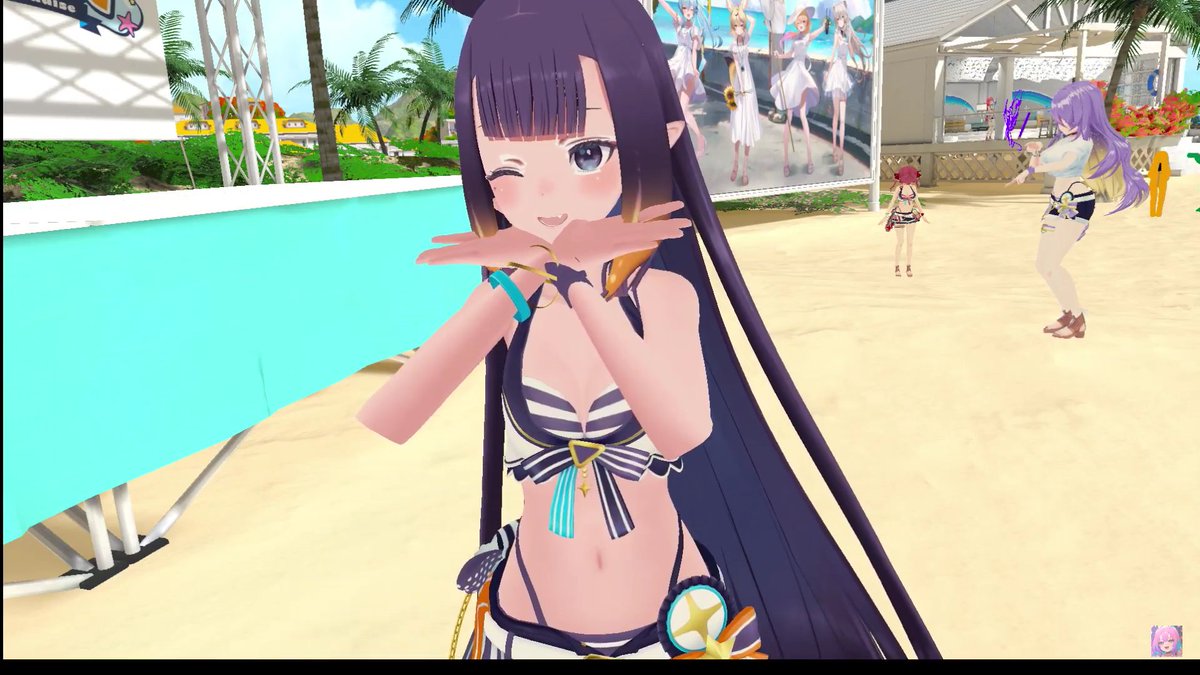NicoTeaDAIOO's tweet image. おつヴィヴィ~✨
初めてのVRChatだし調整も難しそうだったけど見てて楽しめたよ!
ファンサなのかヴィヴィたんが画面に向かって手を振ってくるの面白くて可愛かったねw👋👋👋
いろんな先輩とも絡めてたようで何よりだったし今日は1日お疲れさま!おやすみ~🌙
#holonatsuParadise #ヴィヴィライブ