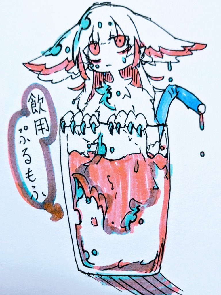SAMON4618's tweet image. 落書き水溶性ぷるもふちゃん
