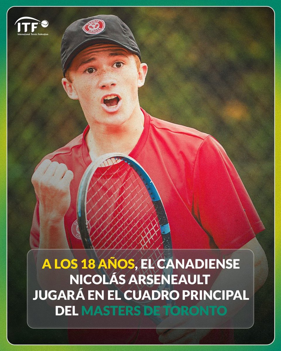 ITFTennis_es's tweet image. ¡Vamos los Juniors!
#Sabiasque el canadiense Nicolás Arseneault, de 18 años, disputará el cuadro principal del ATP Masters 1000 de Toronto. ¿Podrá sorprender a Djere?
@TennisCanada