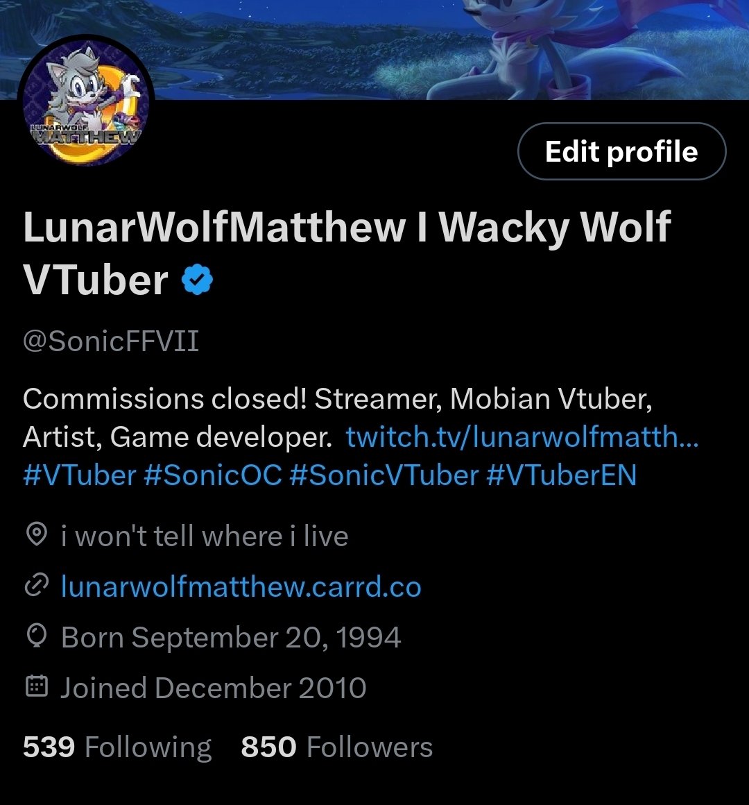 SonicFFVII's tweet image. 30 followers to 1400 on Twitch and 150 til we hit 1K here!
We're rapidly approaching these goals! Thank you all so so much!