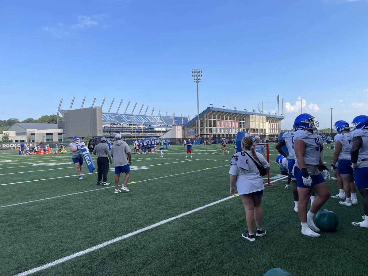 MSwain247's tweet image. Practice No. 3 for #KUfball.