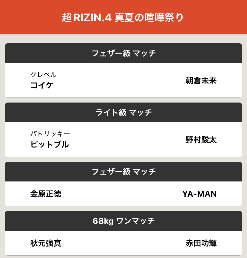 Prediction entry closes at 11:00 tomorrow before the Triple Brawl begins! 🔥
📱 Download the app and join the prediction battle with everyone!
#rizin #超rizin4 #超RIZIN4真夏の喧嘩祭り #試合予想 #MMA  #MAPredictions