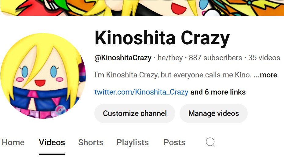 Kinoshita_Crazy's tweet image. wow 113 subs to 1000 thats crazy
I had maybe 360 subs last week lmao