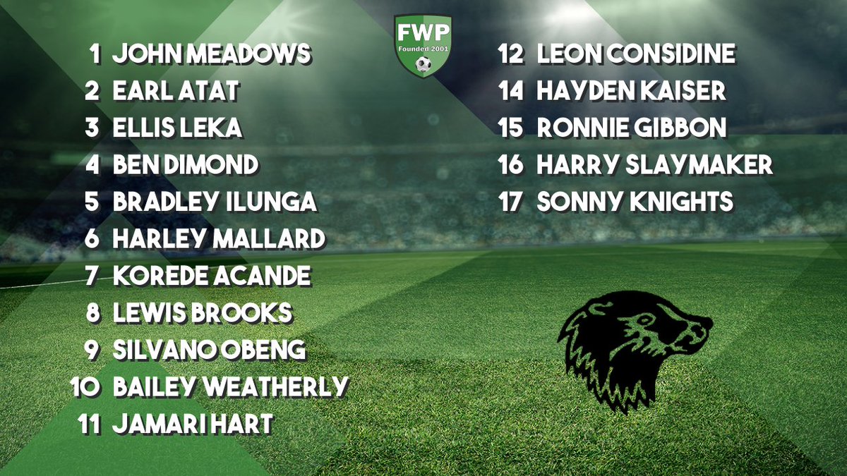 HistonFC's tweet image. BUGBROOKE ST MICHAELS: Meadows Atat Leka Dimond Ilunga Mallard Acande Brooks Obeng Weatherly Hart; SUBS: Considine Kaiser Gibbon Slaymaker Knights fwp.co/fpG5yg