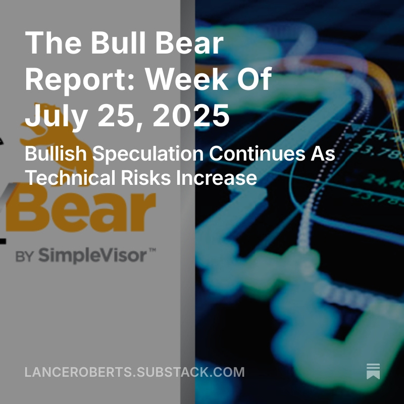 LanceRoberts's tweet image. The #BullBearReport is out!.
The #market continued its #bullish ways last week, adding gains every day. While the bullish bias remains strong, there are #technical #risks and some deterioration on the rise worth paying attention to.
open.substack.com/pub/lancerober…