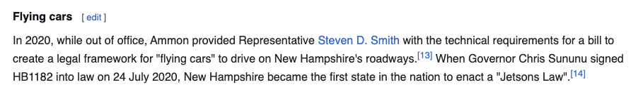 And today in things I did not know...
apparently NH has a jetson law for flying cars ..