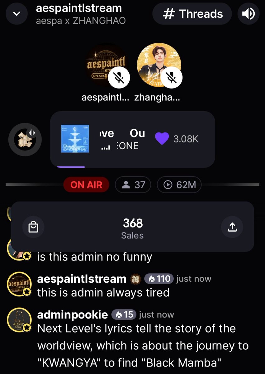 MYs 🤩

We're on air with <a href="/ZHVNVOTINGTEAM/">ZHANG HAO VIETNAM VOTING TEAM</a> on STATIONHEAD for a collab!
Let's reach 40! 💃💃💃💃

🔗 stationhead.com/aespaintlstream

#aespa #aeintlSH <a href="/aespa_official/">aespa</a>