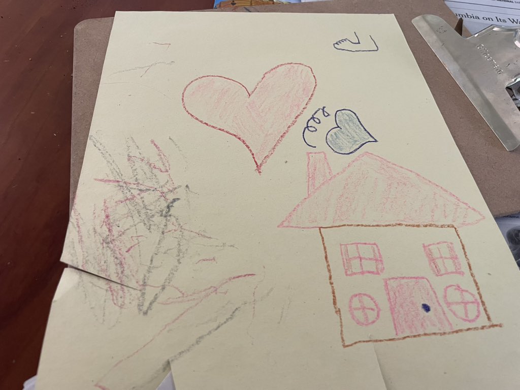 IvanaDGreco's tweet image. One of the wonderful things about having a toddler is you briefly become an incredible artist in someone’s eyes.
Although you do have to cope with challenges like:
- draw my foot PURPLE
- want house PINK window PINK roof PINK