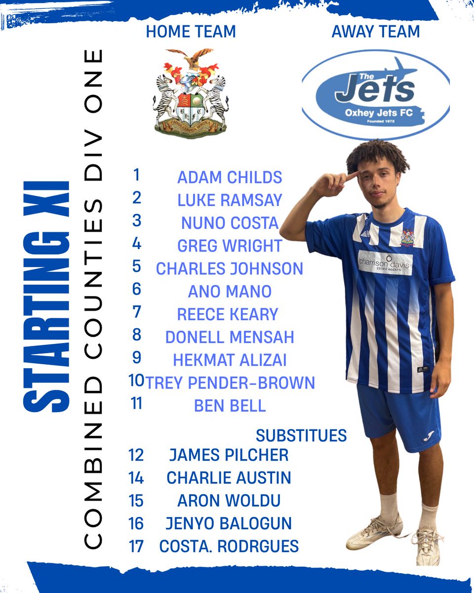 BrookHouseFC's tweet image. Our first XI of the league campaign
🧱Ano starts at the back
🧨Bens back
©️Trey captains the side
Let’s start the campaign with 3 points🔵⚪️