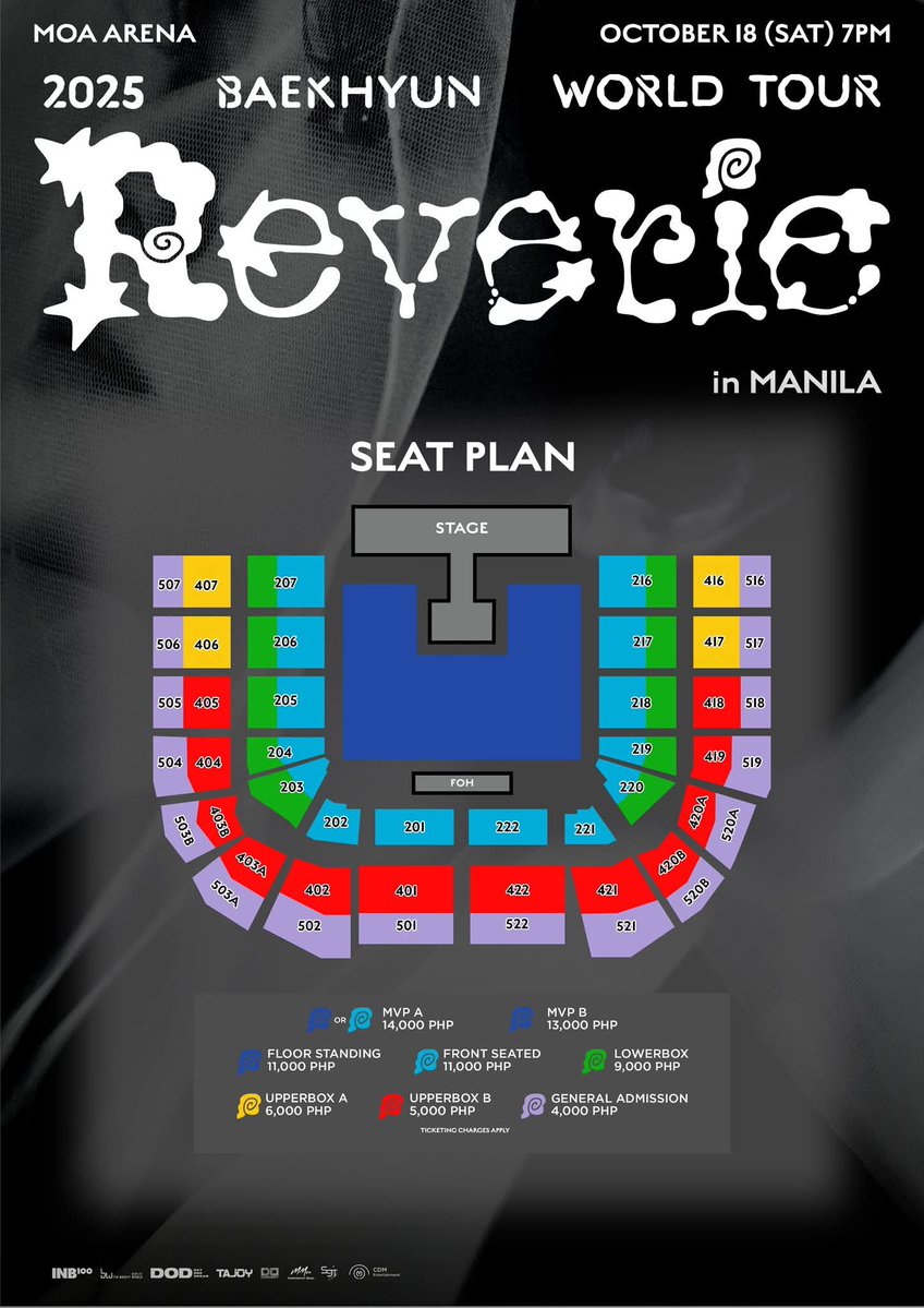 buzzsetter_'s tweet image. Check out the ticket prices and seat plan for the 2025 BAEKHYUN WORLD TOUR &lt;Reverie&gt; in MANILA ๐ฅ
๐๏ธ Tickets will go on-sale starting August 16, 2025 via SM Tickets
Presented by @cdmentph
#BAEKHYUN #๋ฐฑํ #Reverie #ReverieTour #ReverieMANILA