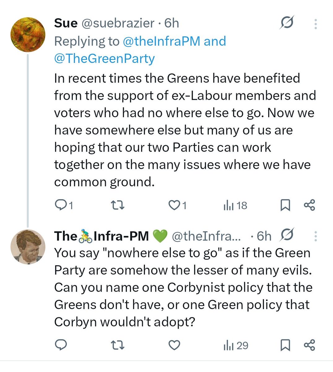 The🚴♂️Infra-PM 💚 (@theinfrapm) on Twitter photo This seems to be the standard take of many supporters of Corbyn's new party.
"We finally have an alternative to Labour"
When you ask them why <a href="/TheGreenParty/">The Green Party</a> wasn't a sufficient alternative...
...tumbleweeds. This seems to be the standard take of many supporters of Corbyn's new party.
"We finally have an alternative to Labour"
When you ask them why <a href="/TheGreenParty/">The Green Party</a> wasn't a sufficient alternative...
...tumbleweeds.