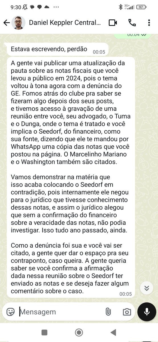 MACEDO88FUTSHOW's tweet image. A @centraldotimao fez uma matéria dizendo que teve acesso a uma gravação da reunião que tive com Tuma ano passado, mas alguns pontos me chamam atenção.
1°) O Tuma não me informou que a reunião estava sendo gravada, nela estavam eu, meu advogado, o presidente do conselho de…