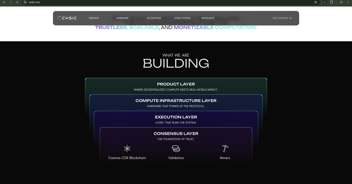 berrycrypt's tweet image. Gmsor
Let’s highlight Cysic’s Solution:
———————- Where ComputeFi becomes a pillar
Think of ComputeFi as a “DePIN for compute” ?? Got it??
My 2 cents
What they intend solving
—> via a tokenized compute power, the hardware accelerated zk infra becomes accessible
—> you get…