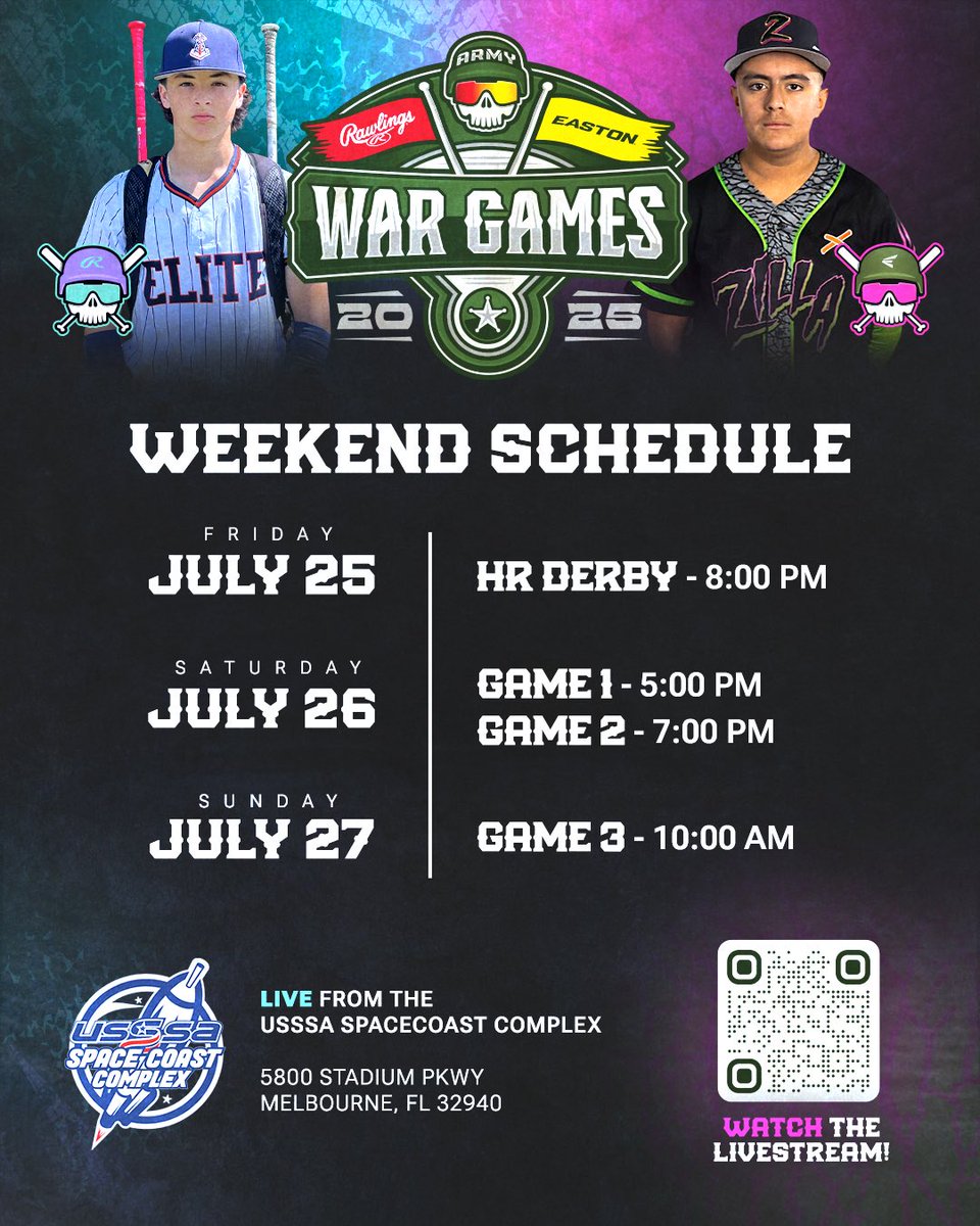 evanbud's tweet image. Our War Games coverage continues tonight where the best 12U ⚾️ players in the country ball out 📍 Space Coast Complex.
@EastonBaseball @RawlingsSports @USSSABSBL
📺 youtube.com/@usssabb?si=ir…