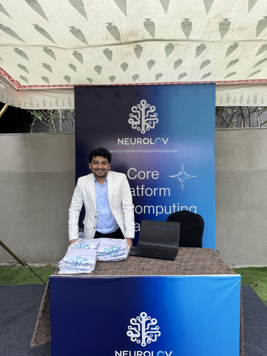 Dhruv4Ai's tweet image. Honored to represent @neurolov at IBT25 – Ahmedabad!
The energy, response, and curiosity around decentralized AI has been amazing. 💥
Huge thanks to @octaloopHQ & @av535 driving this powerful movement across India.
#IBT25 #Neurolov #Web3India #Ahmedabad #AIxWeb3