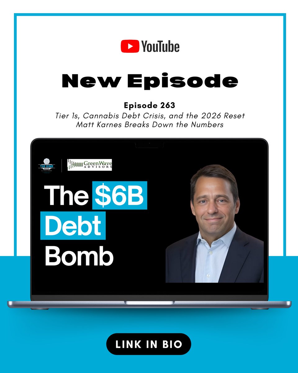 🚨 New episode alert! 🚨 

"The Cannabis Titanic: The Reset Ahead, <a href="/mkarnes/">Matt Karnes</a>, Founder of <a href="/GreenWaveMJ/">The GreenWave</a>, on What the Numbers Say" is now live on YouTube. 

Dive into the data, the trends, and what’s coming next for the industry. 

Watch now: youtu.be/5Obyhn5hNMk