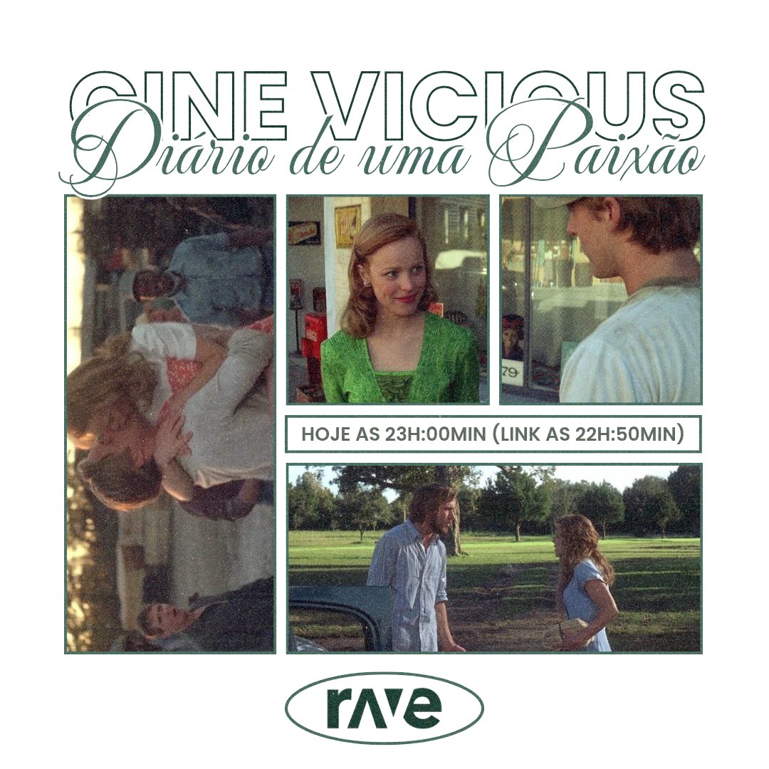 theviciousquad's tweet image. ── ✷ Cine Vicious apresenta: Diário de uma Paixão (2004)
🥤| 22h:50min - link no canal de avisos
🍿| 23h:00min - o filme será iniciado
❗️| o filme será exibido gratuitamente pelo aplicativo “RAVE”, sem necessidade de assinatura em serviços de streaming