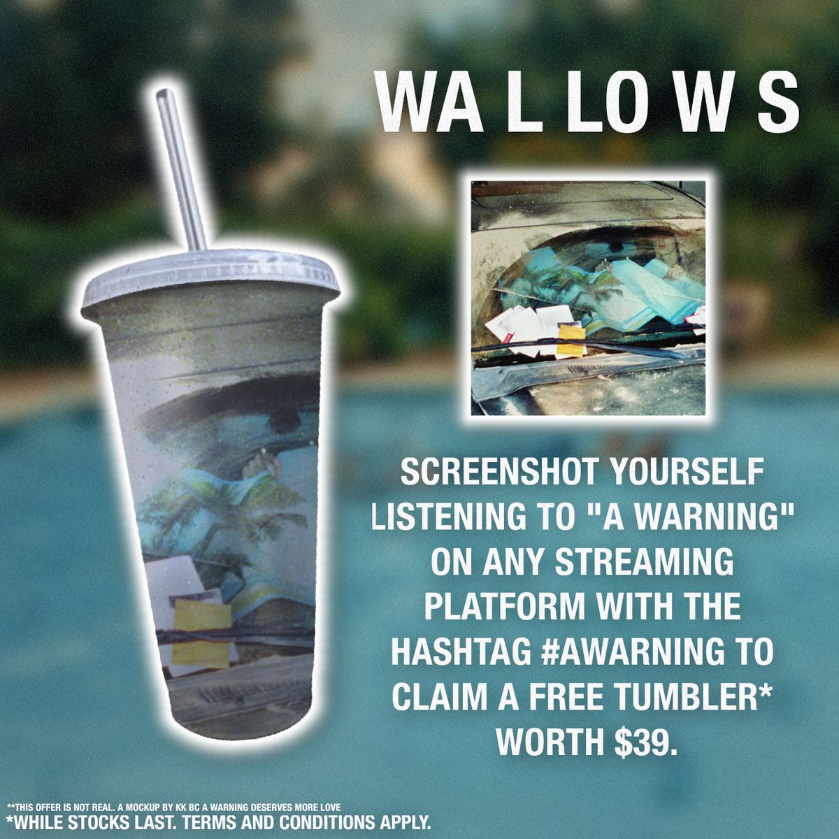 H1DEITAWAY's tweet image. 🚨 | Fans are now able to claim a FREE exclusive tumbler by using the hashtag #AWARNING while streaming "A Warning" by Wallows!