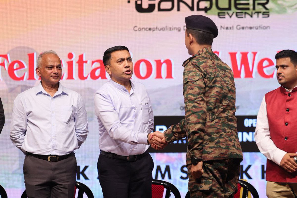 DrPramodPSawant's tweet image. Pleased to attend “Ek Shaam Sainik Ke Naam”, organized to commemorate #KargilVijayDiwas and #OperationSindoor. It was an honour to participate in this occasion alongside our distinguished Kargil war hero, Brigadier B. M. Cariappa, whose exemplary courage and leadership in the…