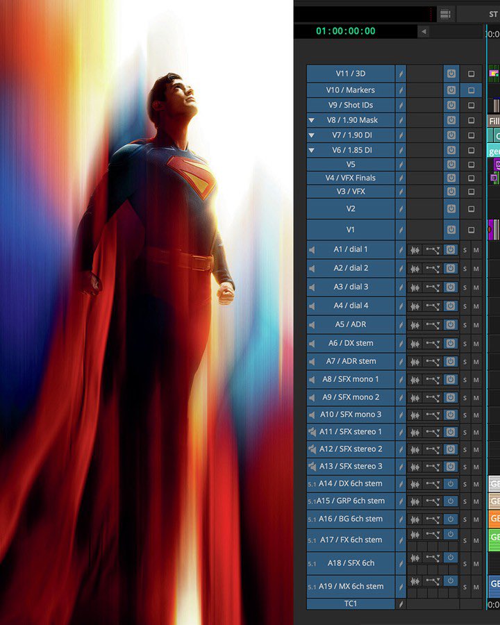 thevideoseed's tweet image. a timeline de superman (2025), editado por william hoy e craig alpert