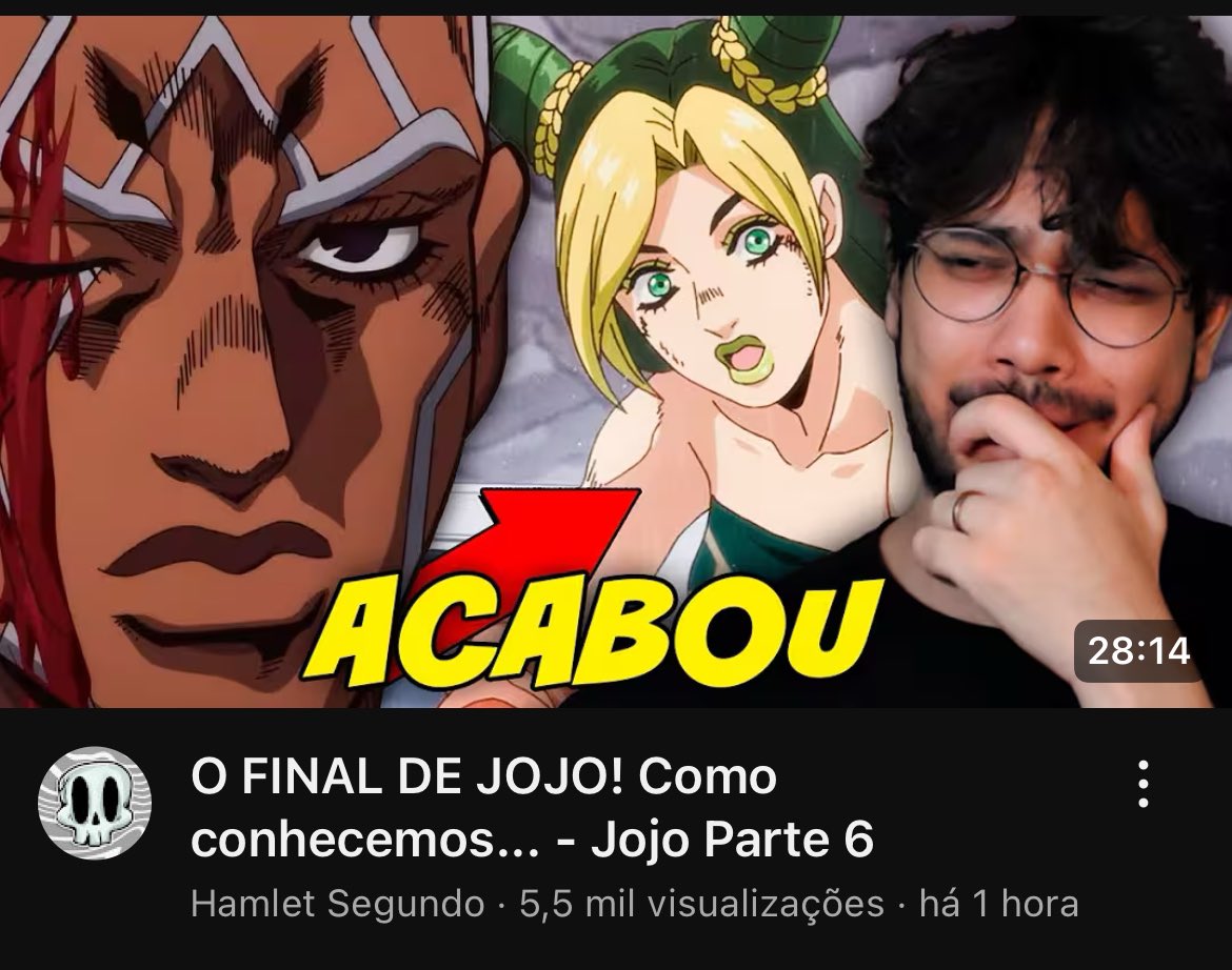 HamletARL's tweet image. Postei o último vídeo de jojo 😭
