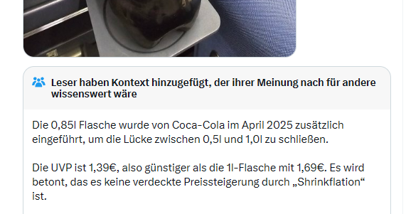 cegs17's tweet image. Wie oft denke ich mir: "Mensch, jetzt hätte ich gerne genau 0,85l Cola"