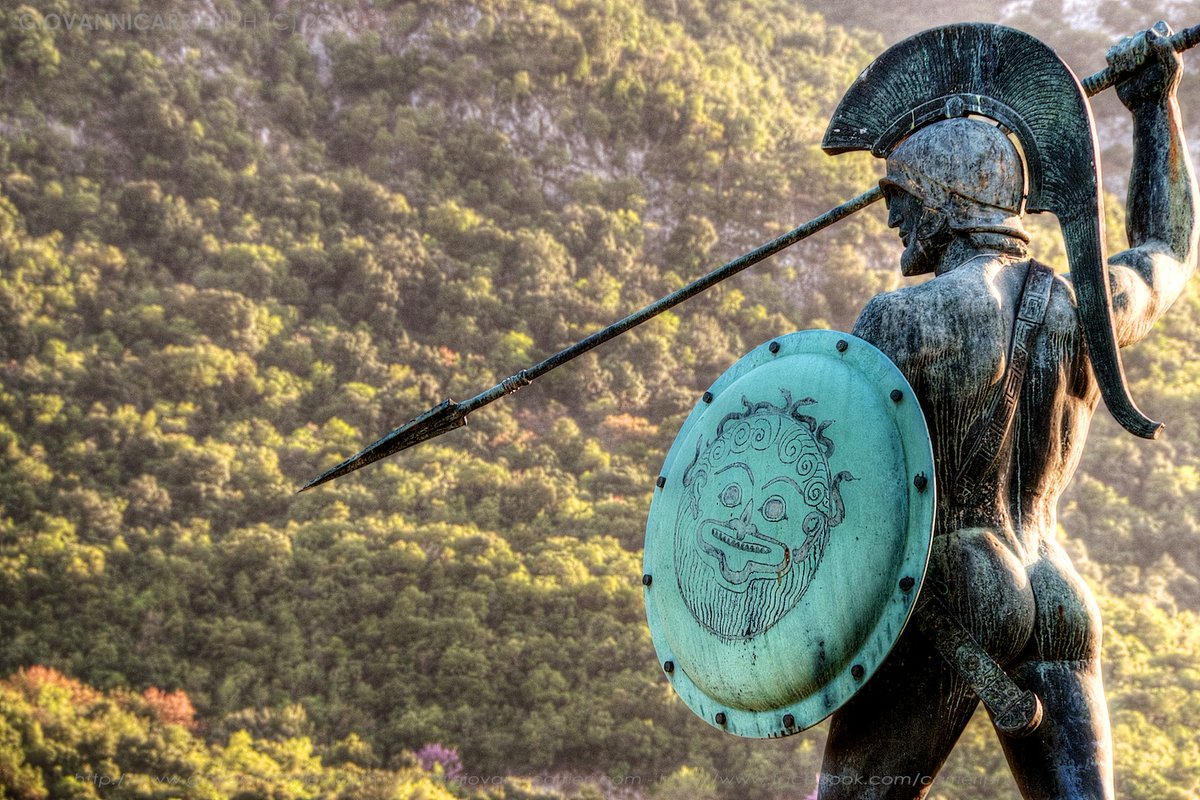 HomerPavlos's tweet photo. When someone asked Agesilaus how far the borders of Sparta extend, he brandished his spear and said, "As far as this reaches."

When another asked why Sparta was unwalled, he pointed to the armed citizens and said, "These are the walls of the Lacedaemonians." https://t.co/A9HBXnvXzo