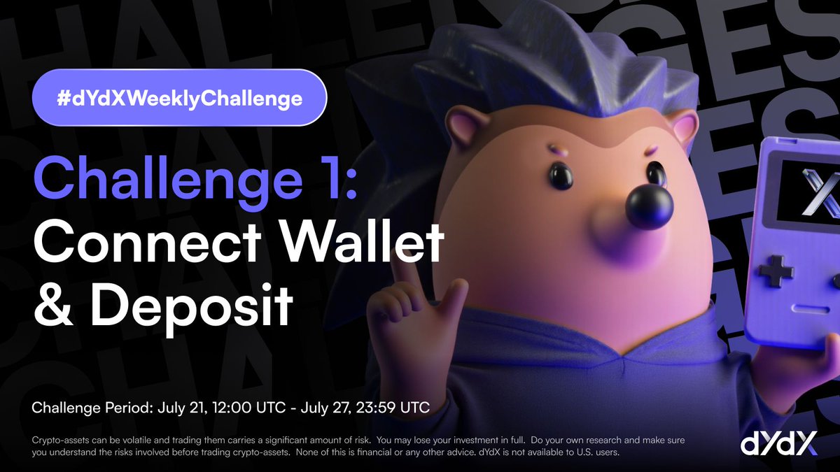 Bhigtony's tweet image. 🚨 Only 2 Days Left to Enter Challenge 1
Here's how to Qualify:
→Have a trading Volumeof $5,000+ on the dYdX Chain... This can be done with or without leverage (e.g. opening a 500 USDC position with 5x leverage, and then closing it would qualify as volume is counted twice,…