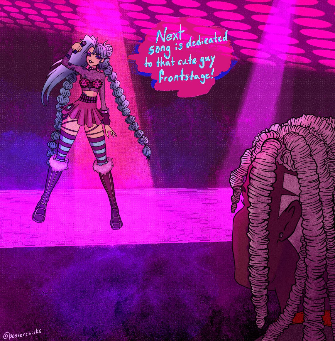 POSTERCHICKSOFF's tweet image. Idol Jinx and Fanboy Ekko prequel backstory because people wanted the lore 🎤🩷
Inspired by @yourfloripondio Sweet Damage Series on AO3!!
#TimeBomb #Timebombfanart