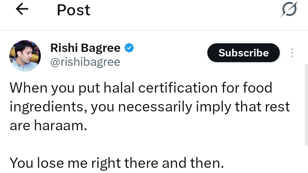 - Drinking Milk is halal
- Drinking Piss is Haram

Guess what would Bagree prefer?